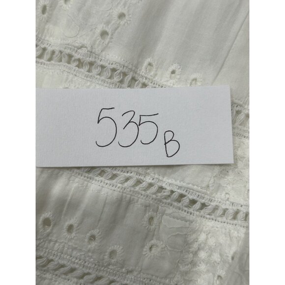 Nue Options White Eyelet A Line Cotton Short Cottagecore Skirt SZ 4 Petite - Picture 8 of 8